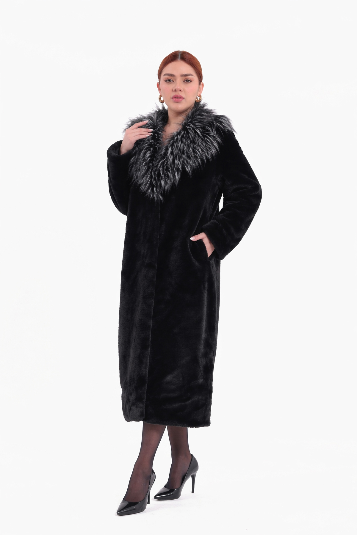 BRUME PREMIUM UZUN TÜYLU KADIN MAXSİ KABAN