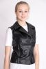 Suni Deri Siyah Kadın Yelek