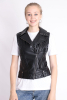 Suni Deri Siyah Kadın Yelek