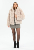 Vera Suni Kürk Kapşonlu Bej Kadın Mont