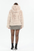 Vera Suni Kürk Kapşonlu Bej Kadın Mont
