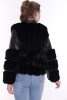Suni Kürk Siyah Kadın Mont