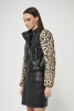 Faux Leather Biker Jacket Leopard
