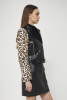 Faux Leather Biker Jacket Leopard