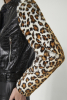 Faux Leather Biker Jacket Leopard