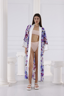 Jennifer Vegan İpek CUPRO Uzun Kimono