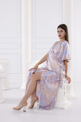 Luna Vegan İpek CUPRO Yandan Bağlamalı Bluz